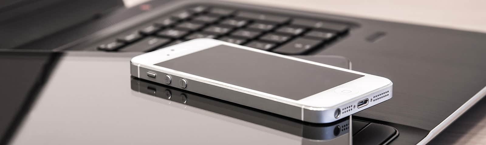 Cell Phone on Laptop