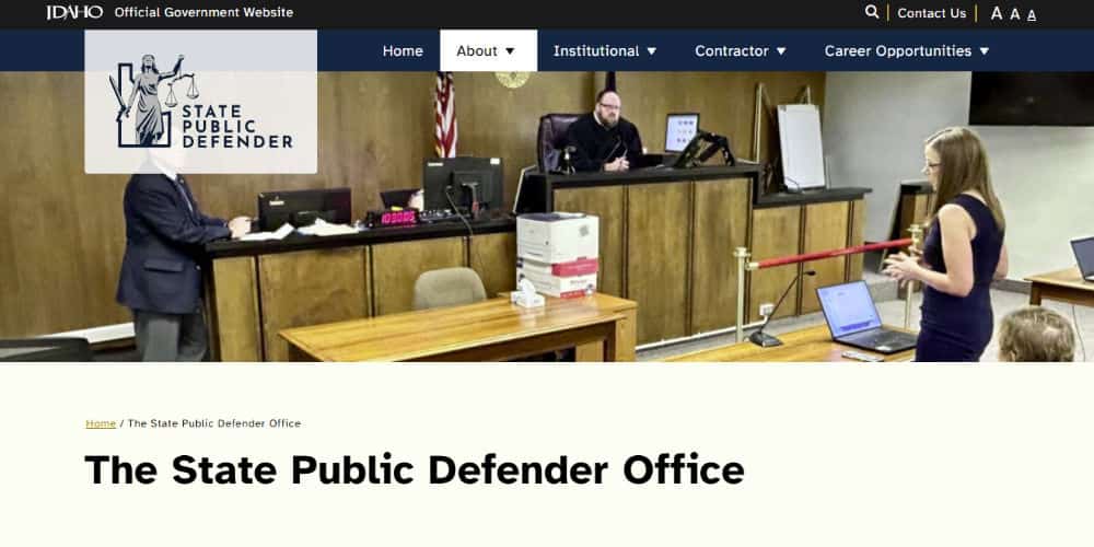 Idaho State Public Defender Office government website